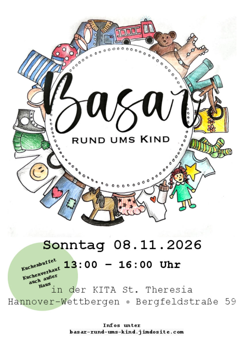Flyer: Herbstbasar rund ums Kind Kita st. Theresia