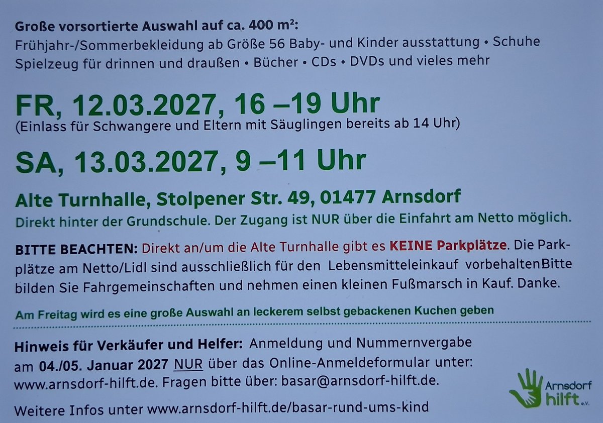 Flyer: Basar rund ums Kind