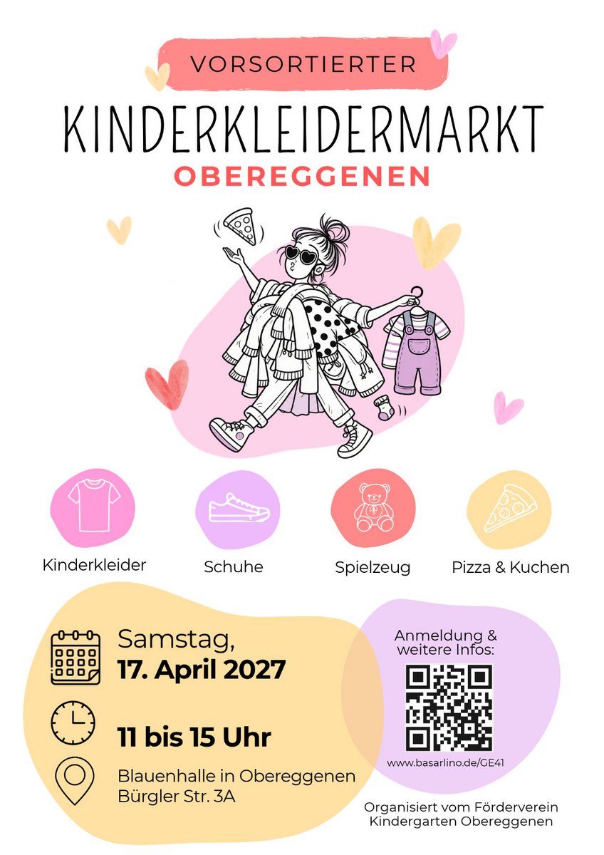 Flyer: 2. Vorsortierter Kinderkleidermarkt Obereggenen
