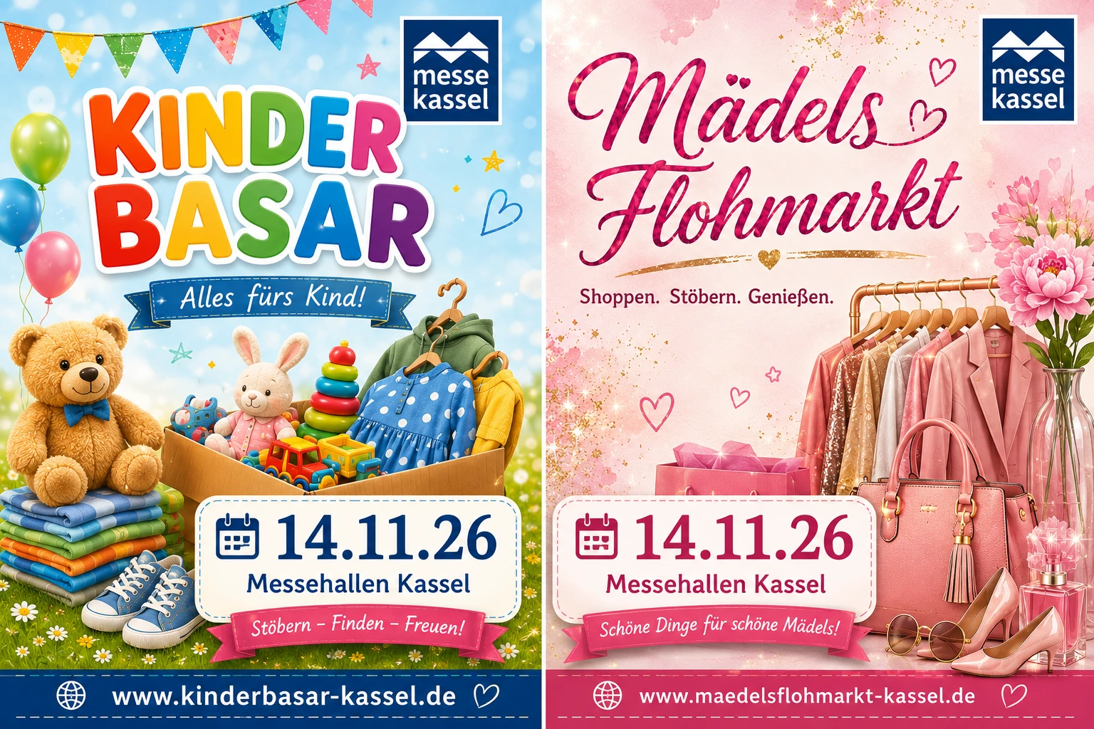 Flyer: Kinderflohmarkt in den Messehallen Kassel - Kinderbasar-Kassel