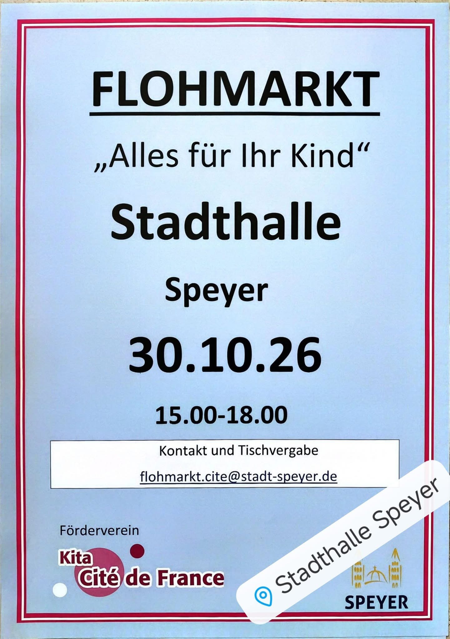 Flyer: Flohmarkt alles für Ihr Kind